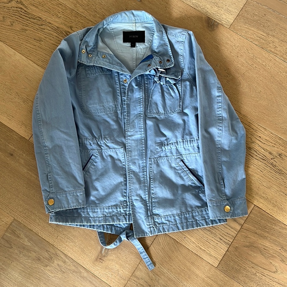 Light blue j crew utility jacket